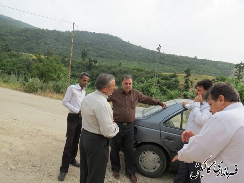 بازدید میدانی فرماندار از راه روستای منجلو