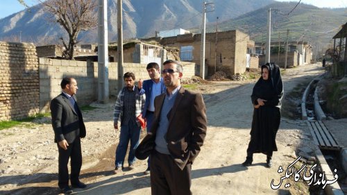 بازدید معاون فرماندار و بخشدار مرکزی شهرستان گالیکش از پروژه بهسازی ورودی روستای سرچشمه