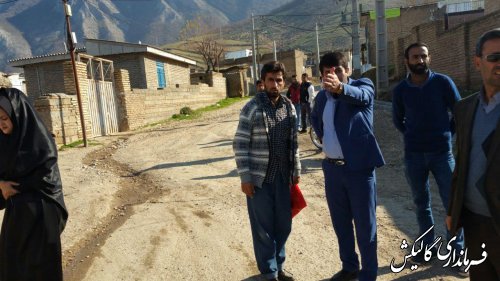 بازدید معاون فرماندار و بخشدار مرکزی شهرستان گالیکش از پروژه بهسازی ورودی روستای سرچشمه