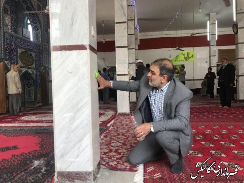 آئین غبارروبی مساجد گالیکش در آستانه ماه رمضان برگزار شد