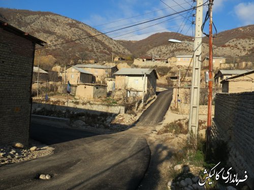 سه هزار و ۱۰۰ متر مربع از معابر روستای فرنگ از توابع بخش مرکزی گالیکش آسفالت شد