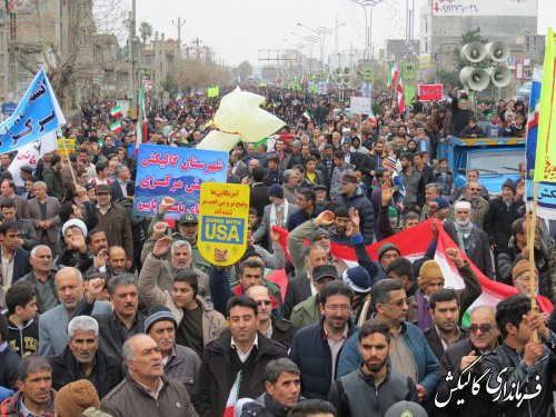 راهپیمایی ۲۲بهمن باشکوه‌تر از سالهای گذشته در گالیکش برگزار شد