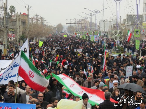 راهپیمایی ۲۲بهمن باشکوه‌تر از سالهای گذشته در گالیکش برگزار شد