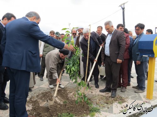 فرماندار و مسئولین شهرستان گالیکش چند اصله نهال غرس کردند