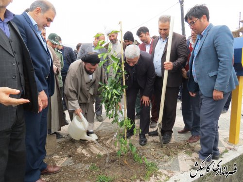 فرماندار و مسئولین شهرستان گالیکش چند اصله نهال غرس کردند