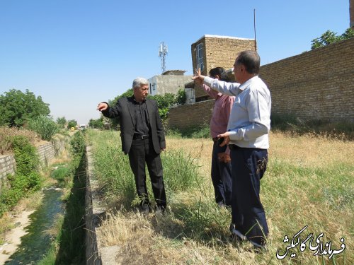 بازدید میدانی فرماندار گالیکش از محل اجرای طرح جمع‌آوری آب‌های سطحی شهر 