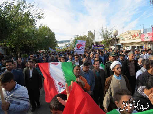 راهپیمایی باشکوه 13 آبان در شهرستان گالیکش برگزار شد