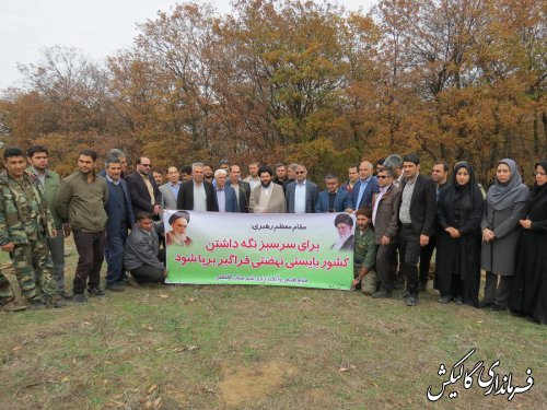 طرح ملی نهضت سبز با شعار نهال‌کاری همگانی برای ایرانی سرسبز در گالیکش برگزار شد