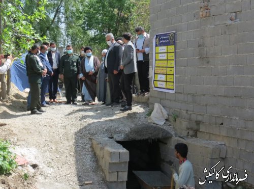 بازدید فرماندار و اعضای قرارگاه محرومیت‌زدایی شهرستان گالیکش از پروژه احداث کانال بتنی در محله اوغان