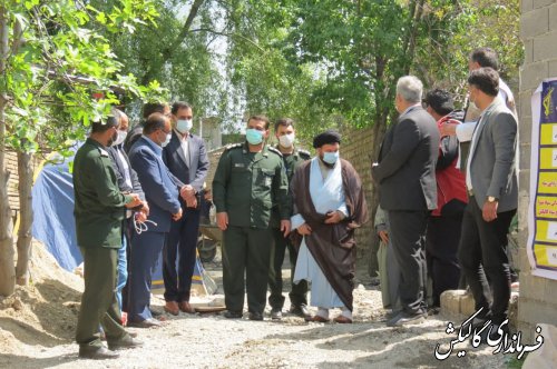 بازدید فرماندار و اعضای قرارگاه محرومیت‌زدایی شهرستان گالیکش از پروژه احداث کانال بتنی در محله اوغان