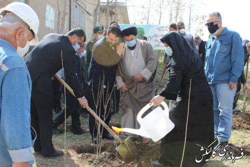 مراسم کاشت نهال در دانشگاه‌ها و کارخانه سیمان شهرستان گالیکش برگزار شد