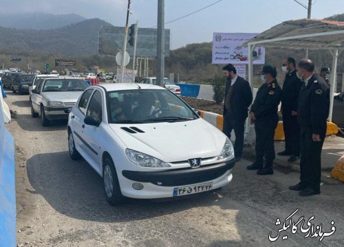 بازدید مشترک فرماندار گالیکش به همراه فرمانده انتظامی شهرستان از ایست و بازرسی تنگراه