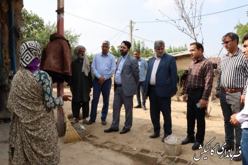 بازدید و سرکشی فرماندار گالیکش از وضعیت ناایمن مسکن یکی از اهالی روستای میرزاپانگ 