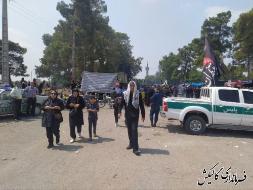 مدیریت و ساماندهی برگشت زائرین و جاماندگان اربعین حسینی شهرستان از امامزاده یحیی بن زید(ع) به گالیکش   