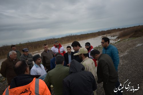 بازدید فرماندار گمیشان از رودخانه گرگان رود