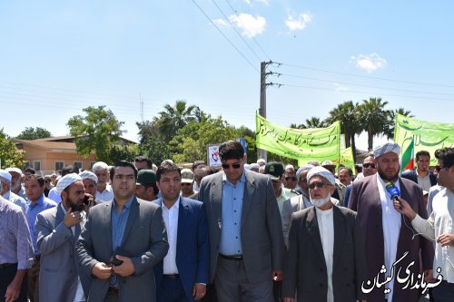 راهپیمایی روز جهانی قدس در شهرستان گمیشان برگزار شد