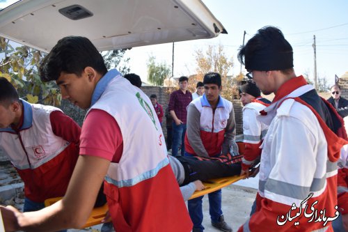 بیست و یکمین مانور سراسری زلزله و ایمنی درمدارس گمیشان برگزار شد