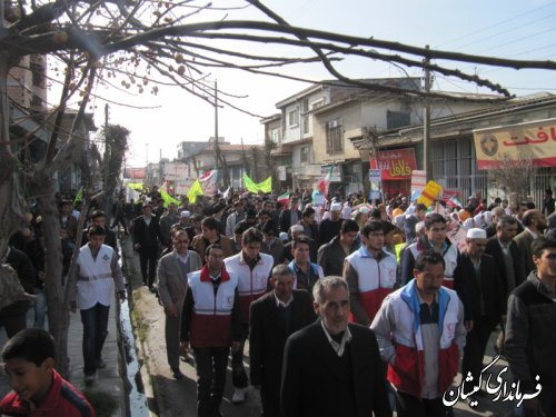 راهپیمایی 22بهمن در شهرستان گمیشان با حضور گسترده مردم برگزار شد