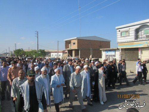 مراسم تشیع،تدفین وخاکسپاری 2شهیدگمنام غواص وخط شکن در شهرستان گمیشان