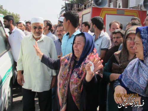 مراسم استقبال و تشییع جان باختگان حادثه منا شهرستان های گمیشان وترکمن برگزار شد