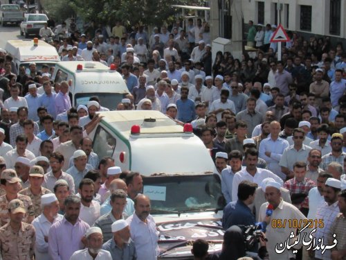 مراسم استقبال و تشییع 3تن از جان باختگان حادثه((منا)) شهرستان گمیشان برگزار شد