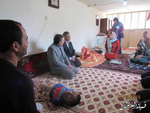 فرماندار گمیشان از خانواده معلول جسمی و حرکتی روستای چارقلی دیدار کرد