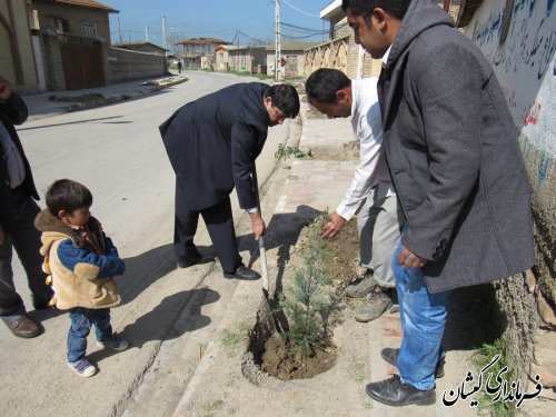 کاشت نهال توسط بخشدار گلدشت به مناسبت هفته منابع طبیعی