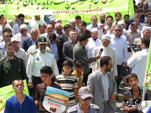 راهپیمایی روز جهانی قدس در شهرستان گمیشان برگزار شد