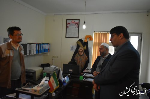 بازدید سرزده فرماندار گمیشان از برخی ادارات شهرستان