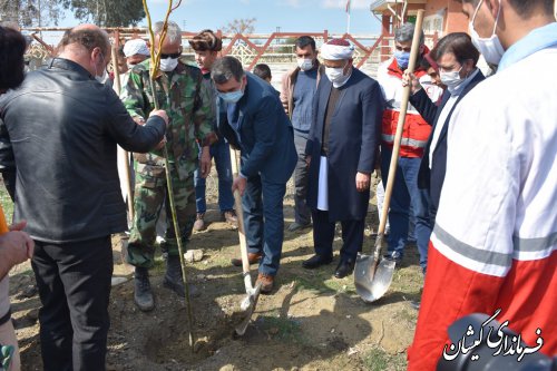مراسم متمرکز درختکاری شهرستان گمیشان در روستای قره کیله 