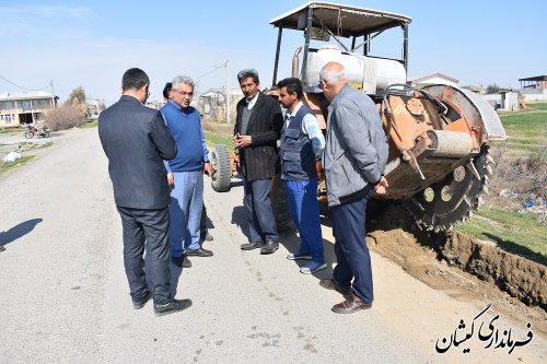 بازدید فرماندار گمیشان از اجرای پروژه نجما در روستای کوسلی