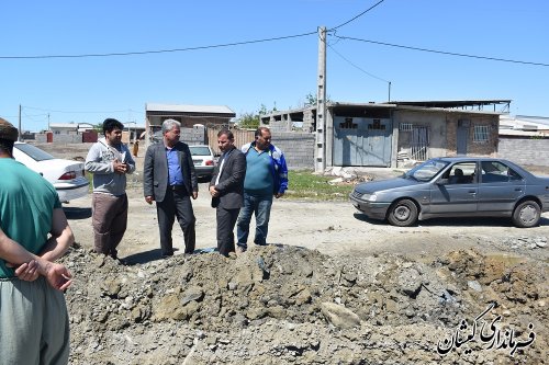 بازدید فرماندار گمیشان از مراحل اصلاح شبکه آب شرب شهر گمیش تپه