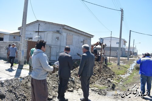 بازدید فرماندار گمیشان از مراحل اصلاح شبکه آب شرب شهر گمیش تپه