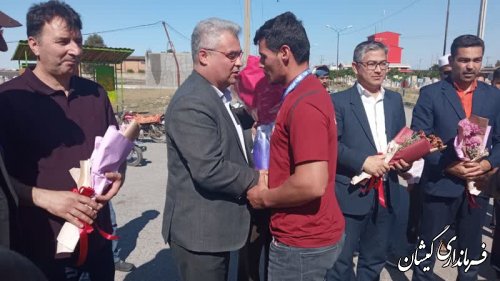 استقبال فرماندار گمیشان از افتخار آفرینان و بازیکنان تیم ملی و قهرمانان مسابقات مچ اندازی