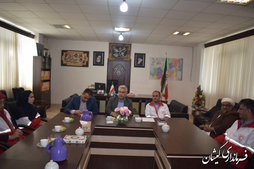 دیدار فرماندار گمیشان با مدیر و کارکنان هلال احمر شهرستان