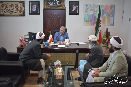 دیدار فرماندار گمیشان با جمعی از علما بخش گلدشت