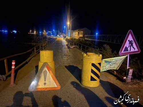 بازدید شبانه فرماندار گمیشان از پل قرنجیک خواجه خان