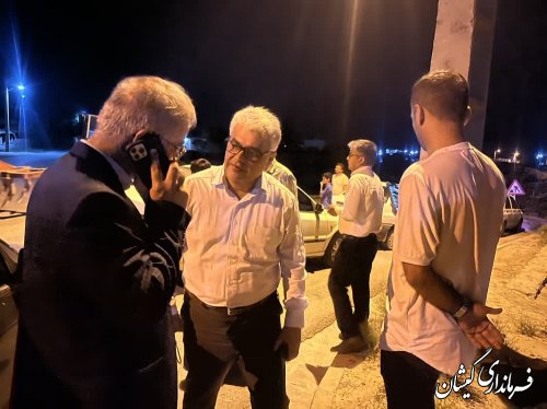 بازدید شبانه فرماندار گمیشان از پل قرنجیک خواجه خان