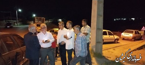 بازدید شبانه فرماندار گمیشان از پل قرنجیک خواجه خان