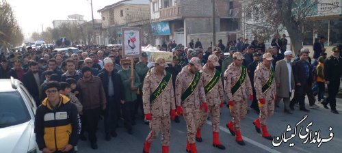 مراسم استقبال از پیکر مطهر شهید گمنام دفاع مقدس در شهرستان گمیشان برگزار شد