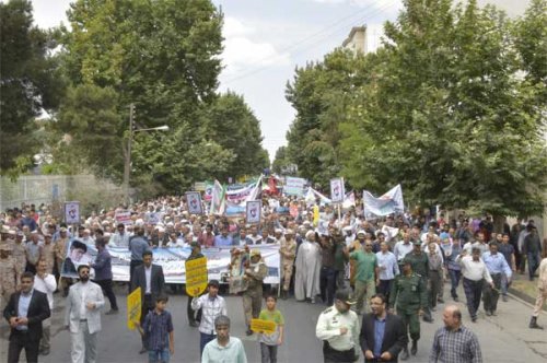 روزه داران گنبد کاووس  فریاد مرگ بر اسرائیل سردادند